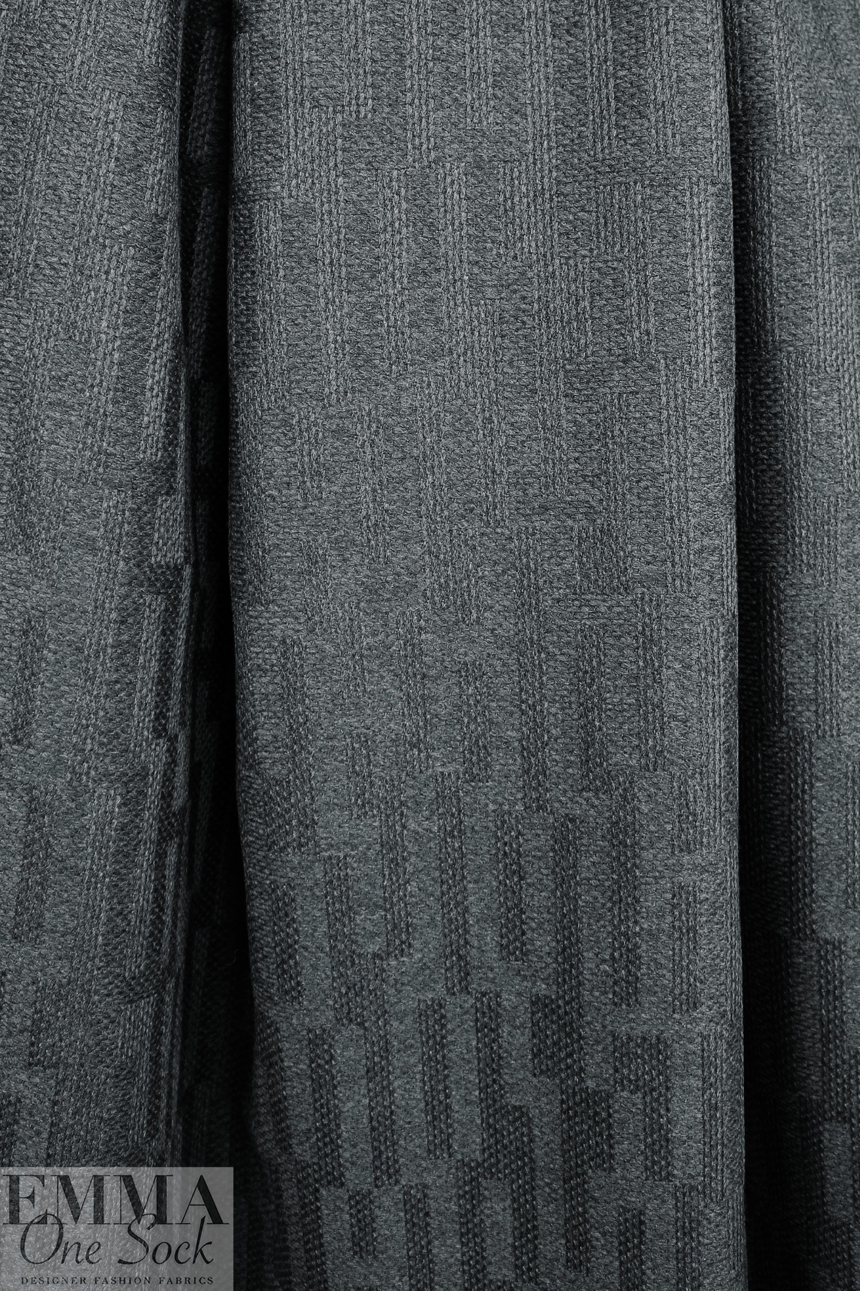 Italian all wool bar pattern textured coating - gunmetal 2 yd