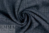 Italian all wool glen plaid suiting - dusty blue/black 1.625 yd