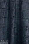 Italian all wool glen plaid suiting - dusty blue/black 1.66 yd