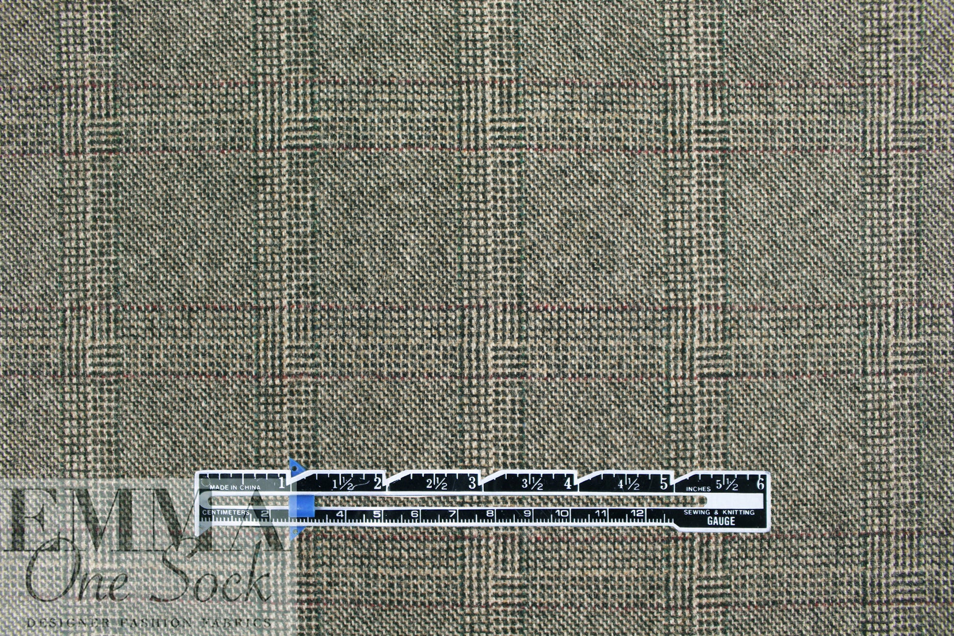 Italian all wool window plaid suiting - earth/brick 1.5 yds