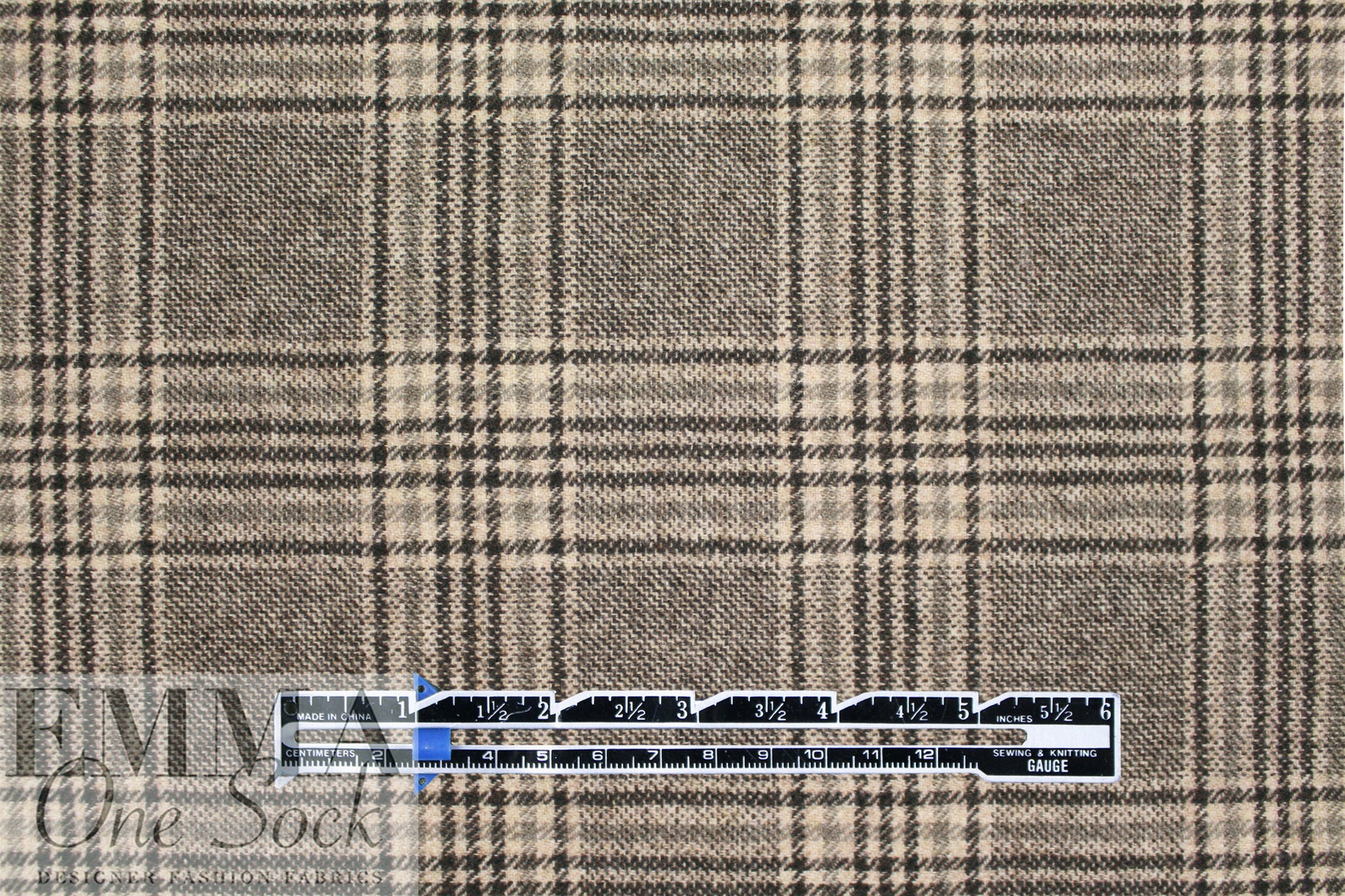 Italian wool/cashmere/silk glen plaid suiting - earthtones 2 yds