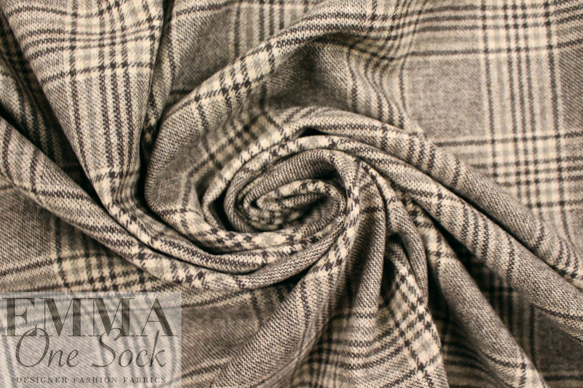 Italian wool/cashmere/silk glen plaid suiting - earthtones 2 yds