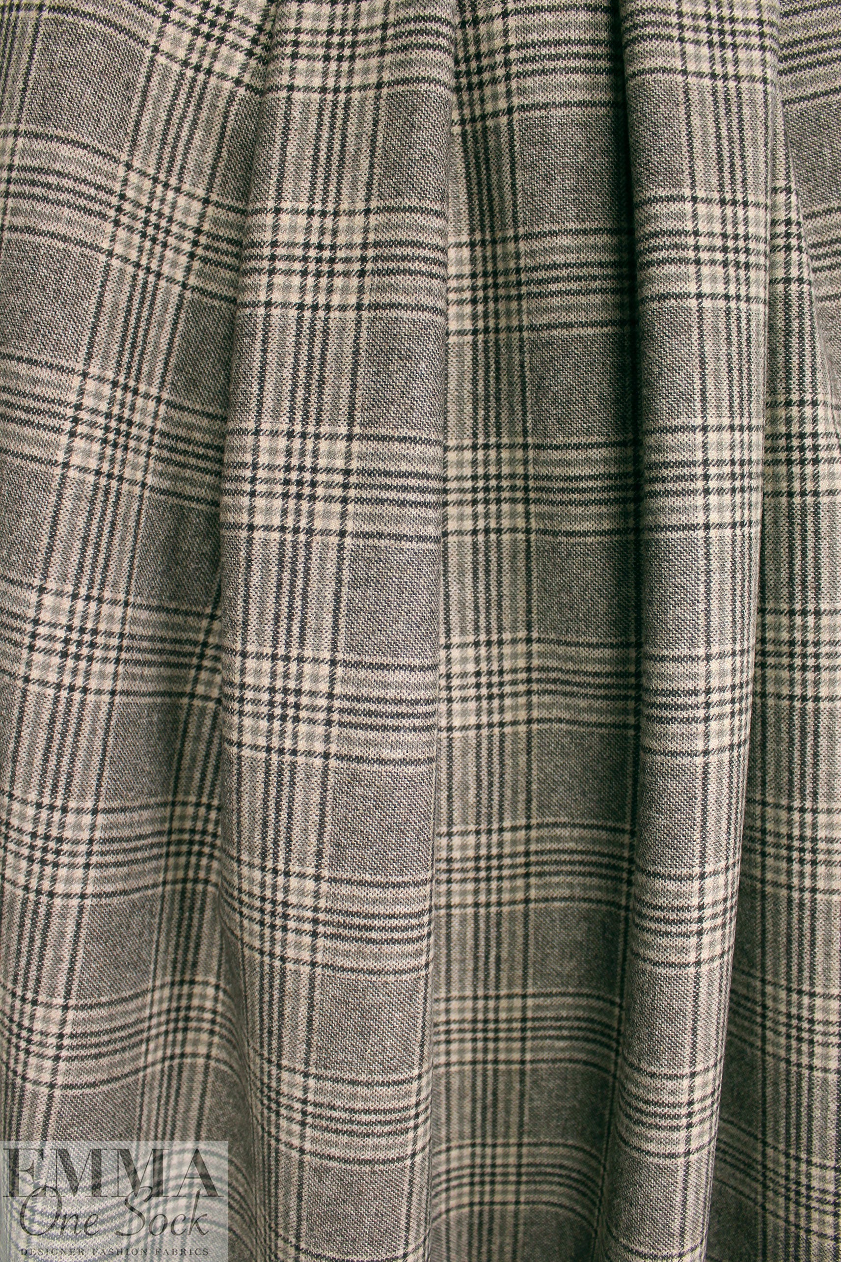 Italian wool/cashmere/silk glen plaid suiting - earthtones 2 yds