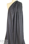 Italian all wool brushed twill windowpane suiting - charcoal 2 yd