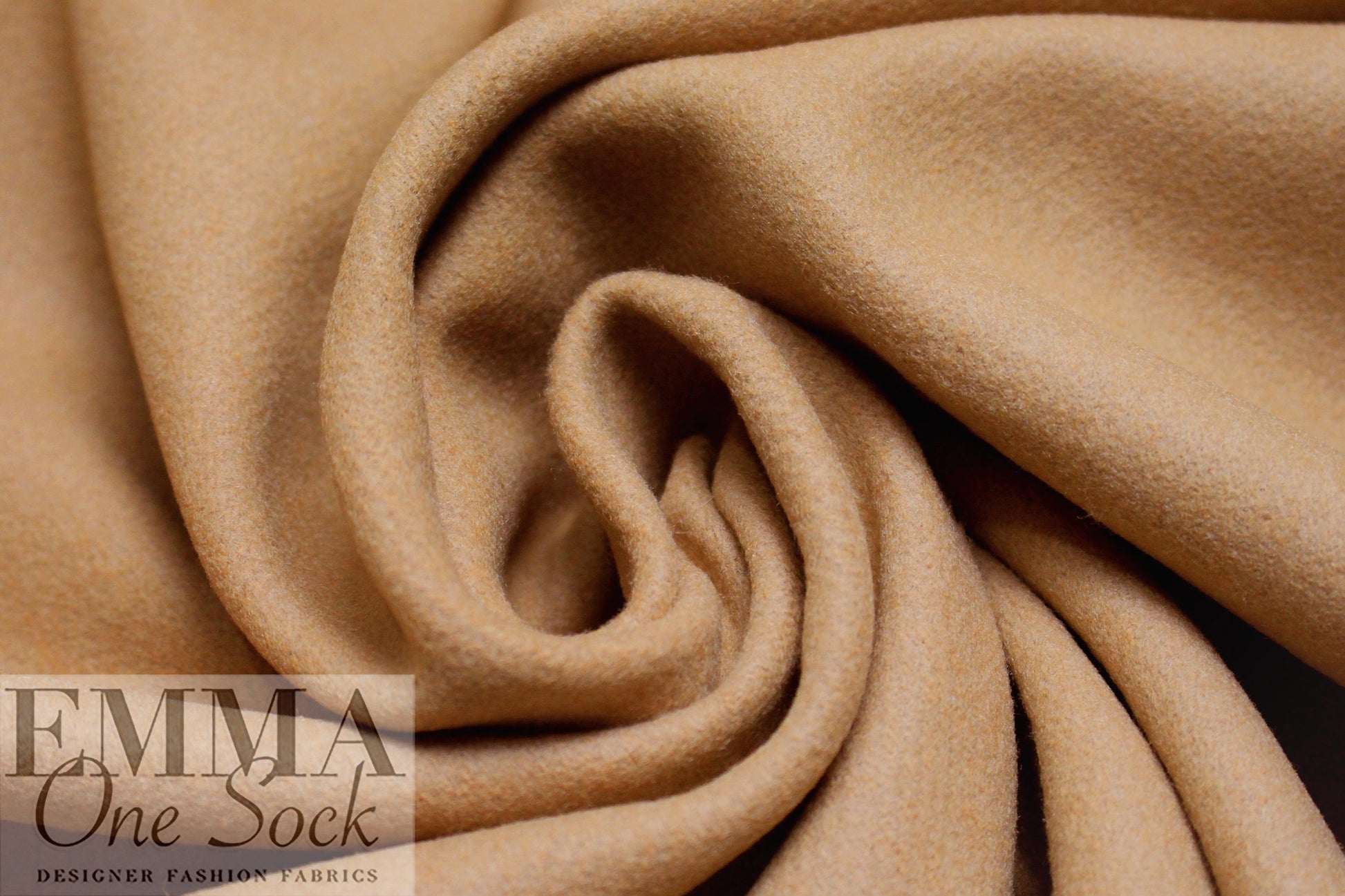 NY designer woven wool blend coating - camel 1.5 yd
