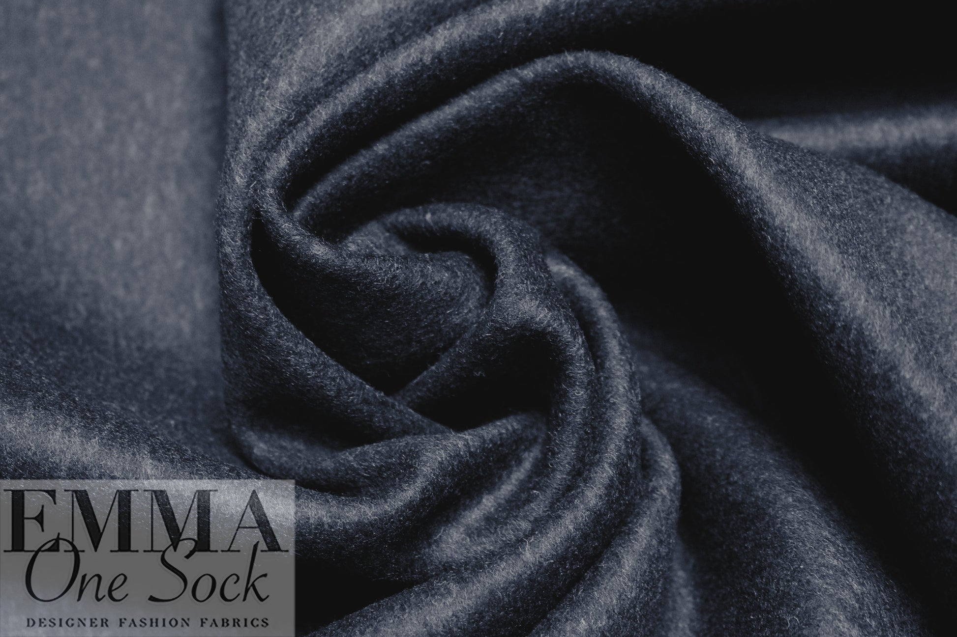 NY designer woven wool blend coating - midnight heather 2.875 yd