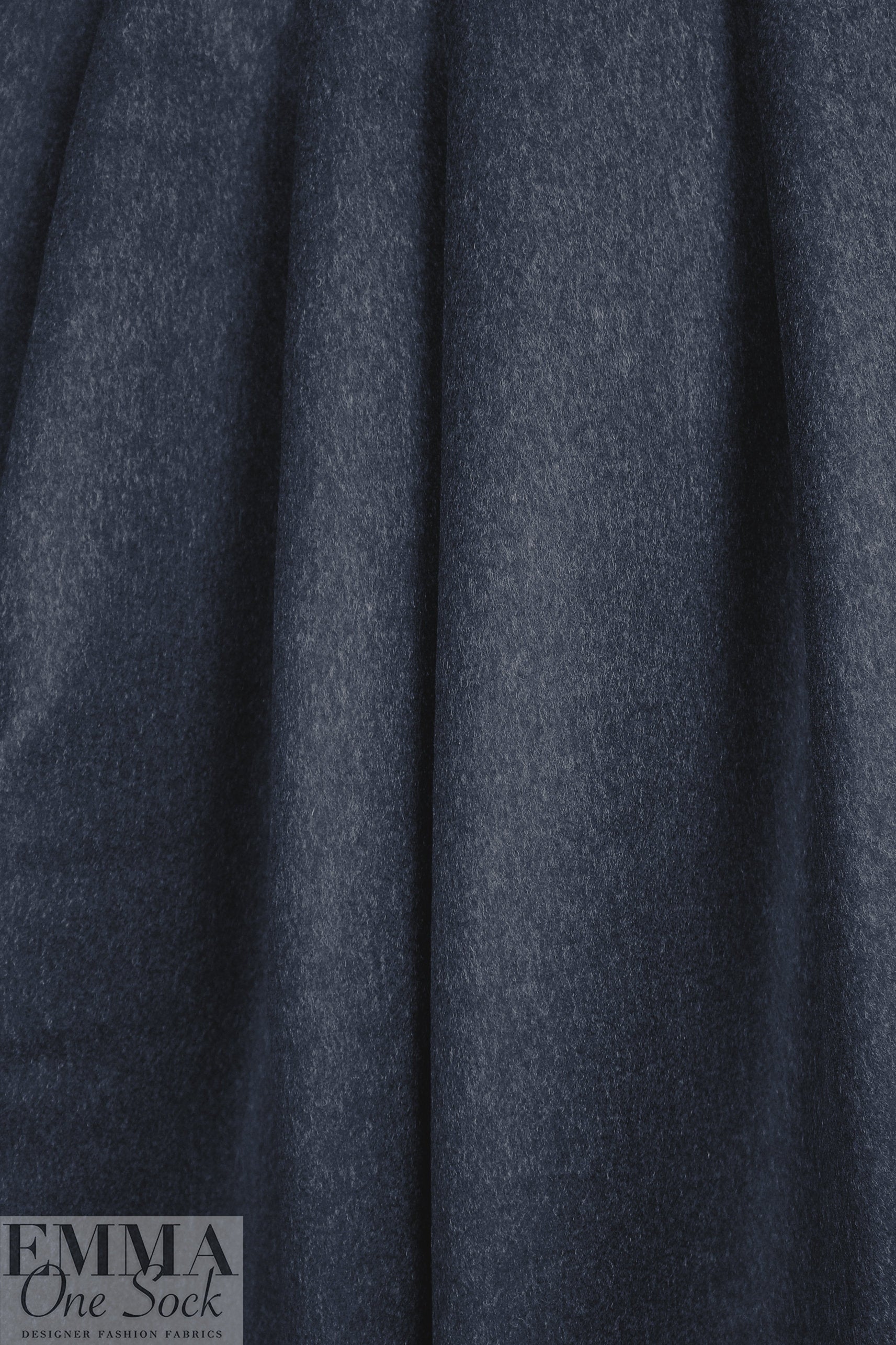 NY designer woven wool blend coating - midnight heather 1.75 yds