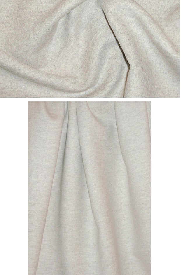 Italian all-wool doublecloth coating - oatmeal heather 1 yard