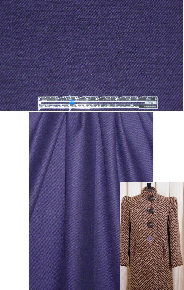 Italian  twill weave wool coating - purple/black