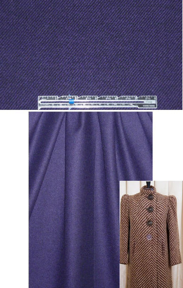 Italian  twill weave wool coating - purple/black