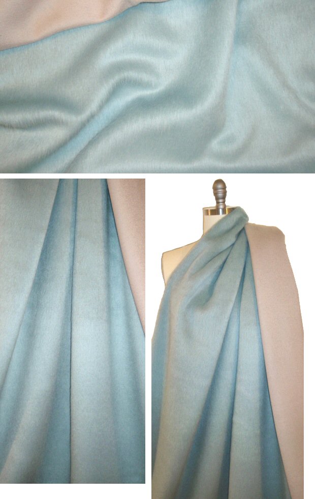 Italian wool/alpaca doubleface coating - blue/taupe