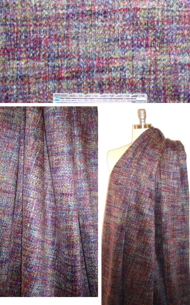 famous designer wool blend coating - multicolor 1.66 yds