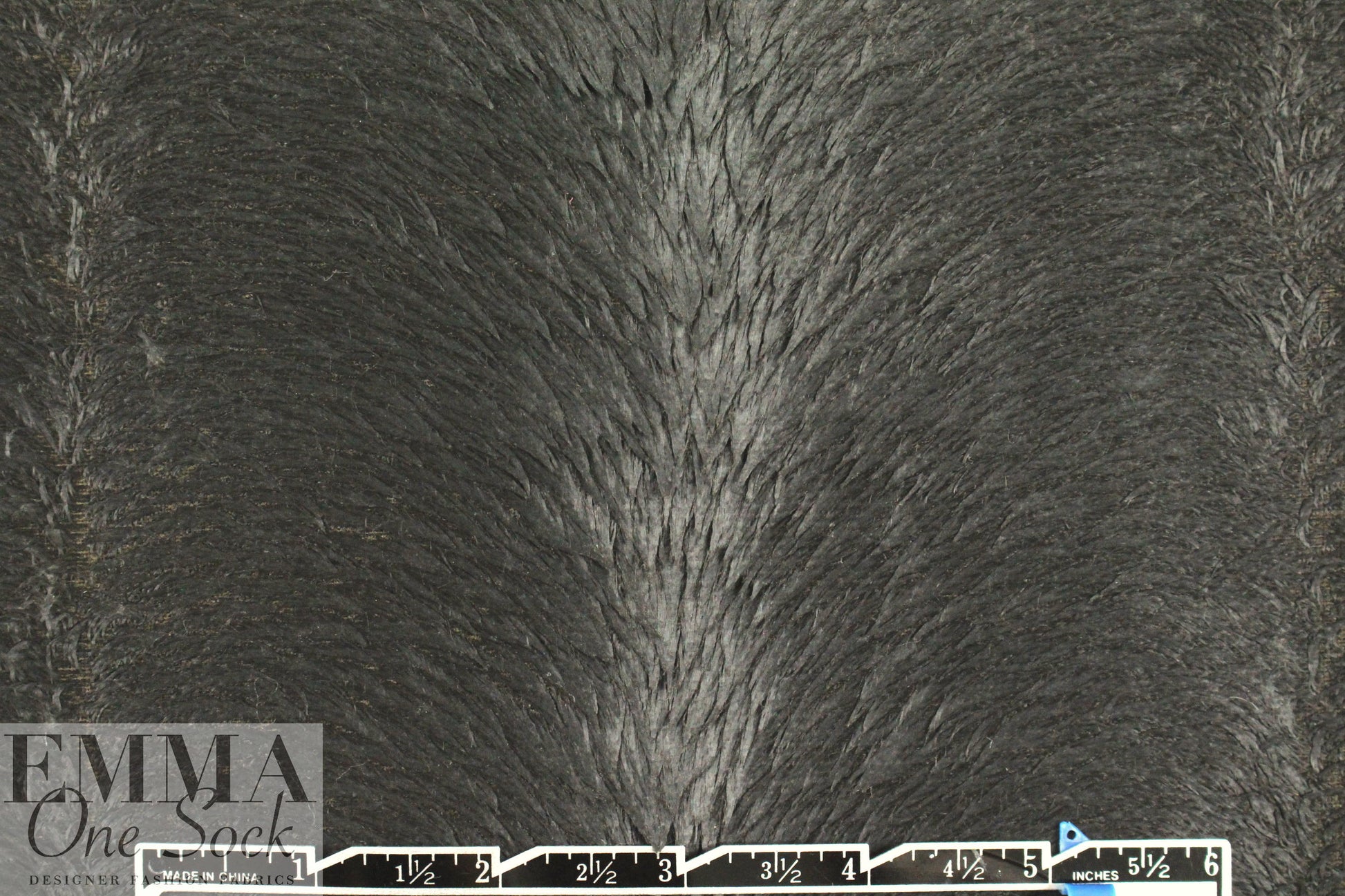 CA designer matted sculpted faux fur - ebony
