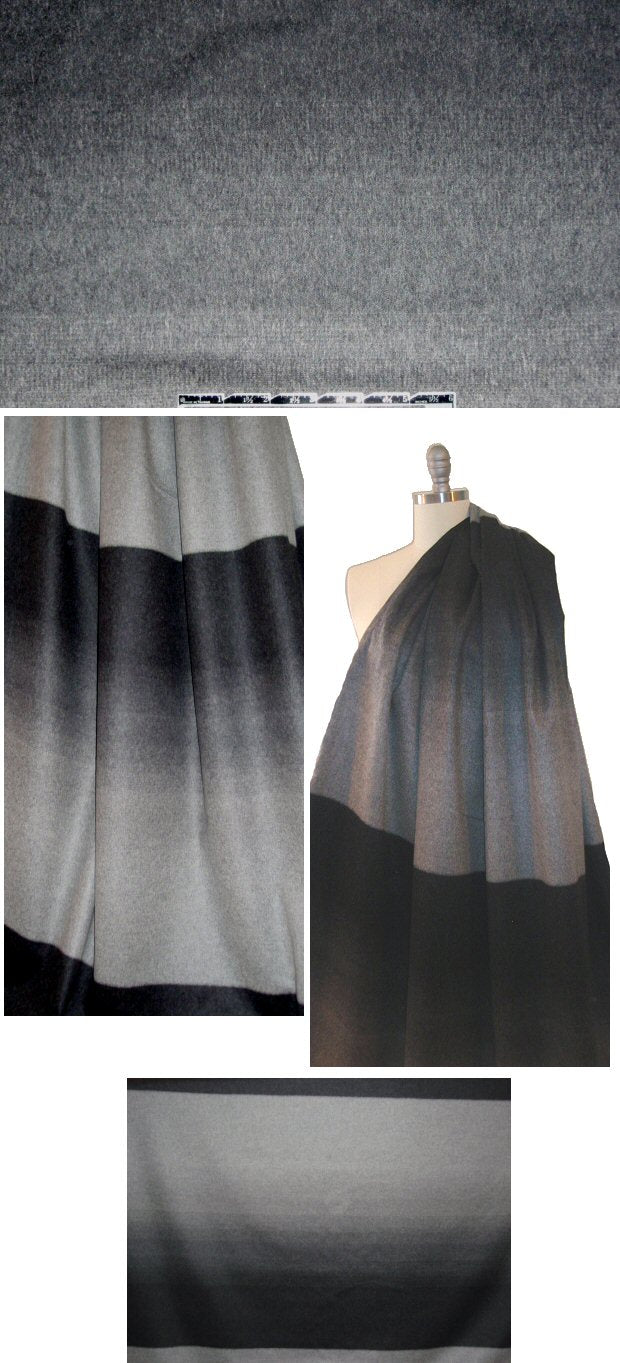 Italian 'gray-dations' ombre brushed wool panels