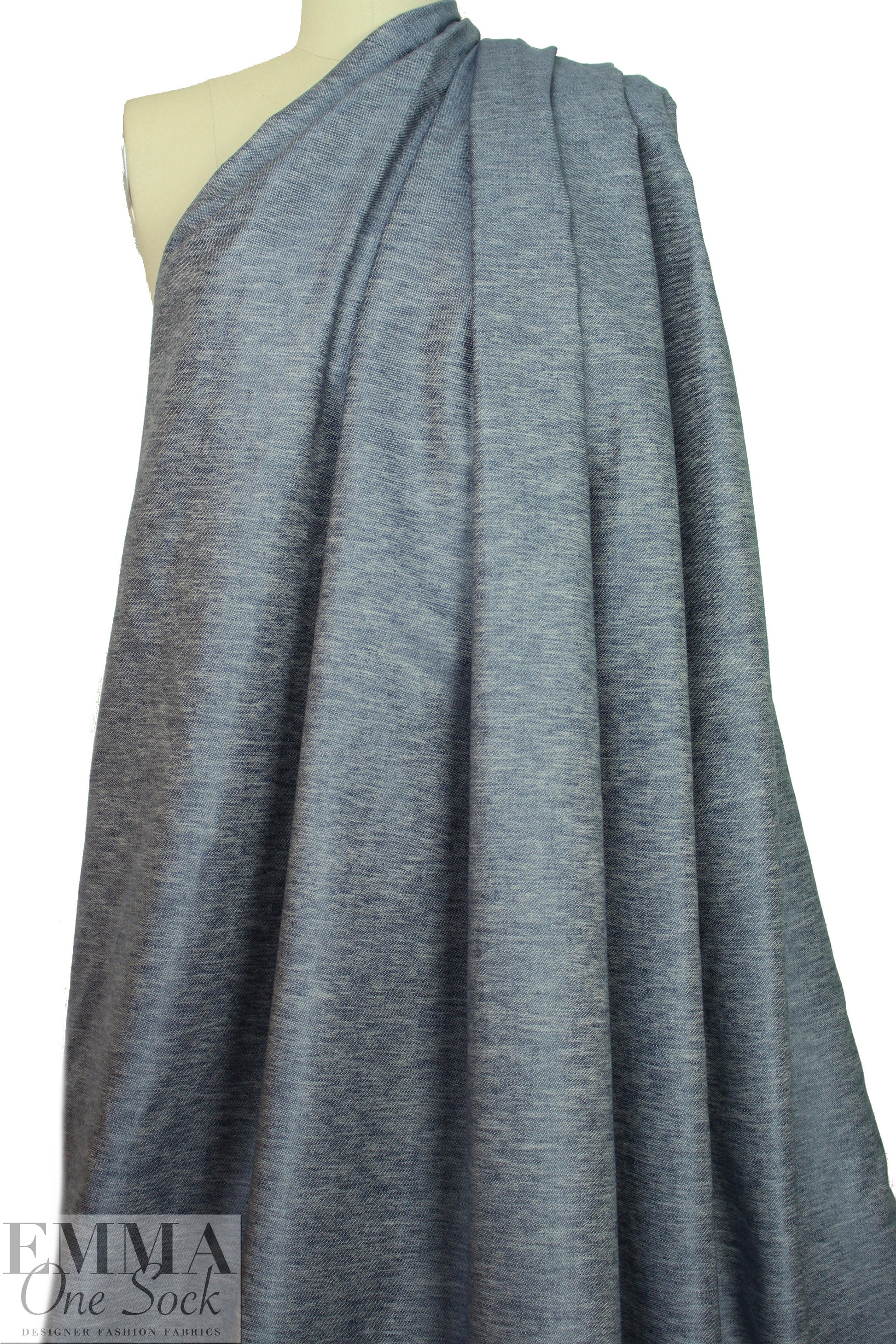 European linen/tencel/cotton blend woven - denim 1 yard