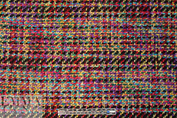 Tah@ri 'Chanel tweed' - turq/red/gold plaid