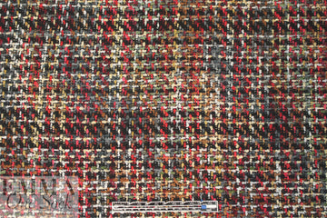 Tah@ri 'Chanel tweed' - brick/gray plaid 1.5 yds