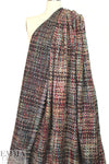 Tah@ri 'Chanel tweed' - brick/gray plaid 2.5 yd