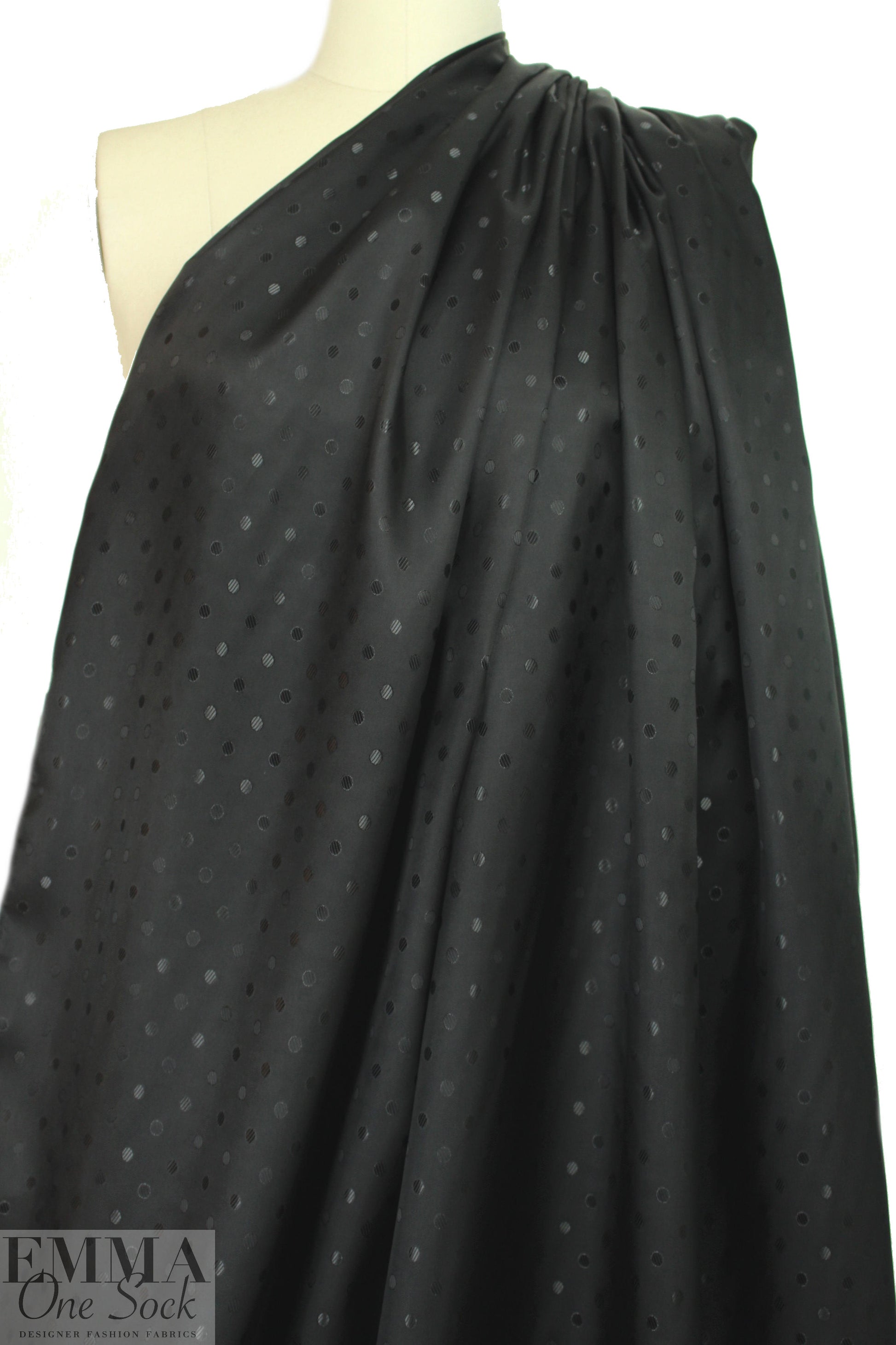 'Concerto' visc/acet lining - black dot 2 yds