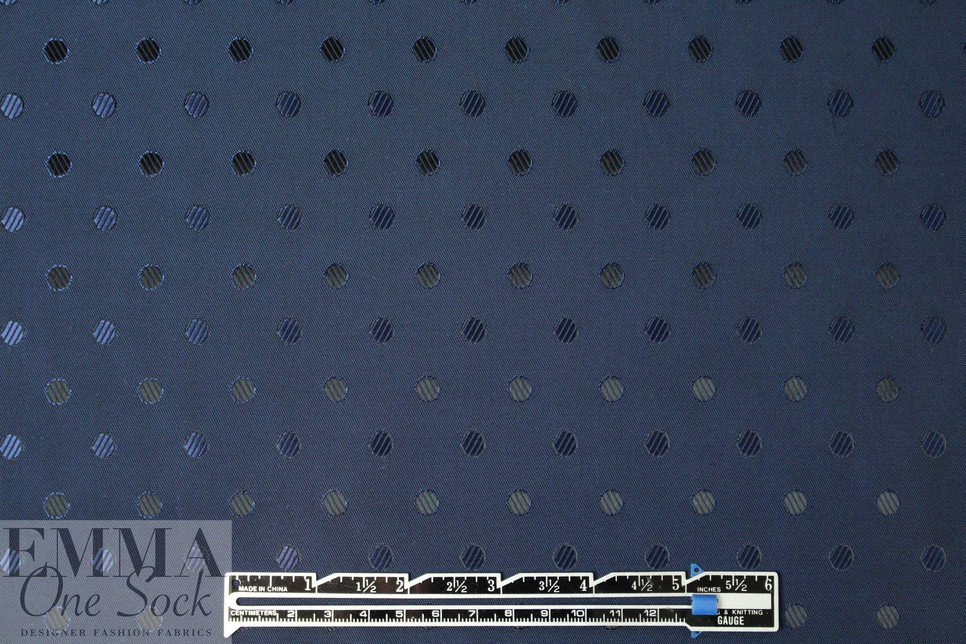 'Concerto' visc/acet lining - navy dot 1 yard