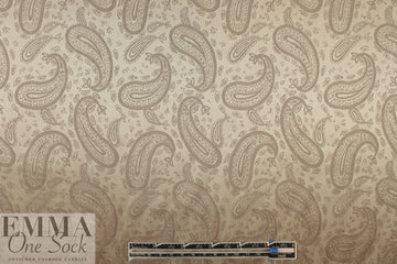 'Concerto' visc/acet lining - taupe paisley 3 yd