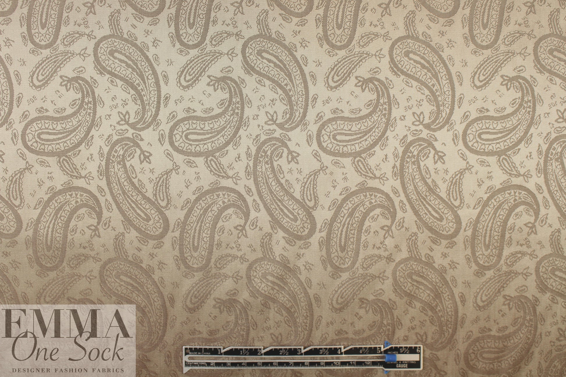 'Concerto' visc/acet lining - taupe paisley 2 yd