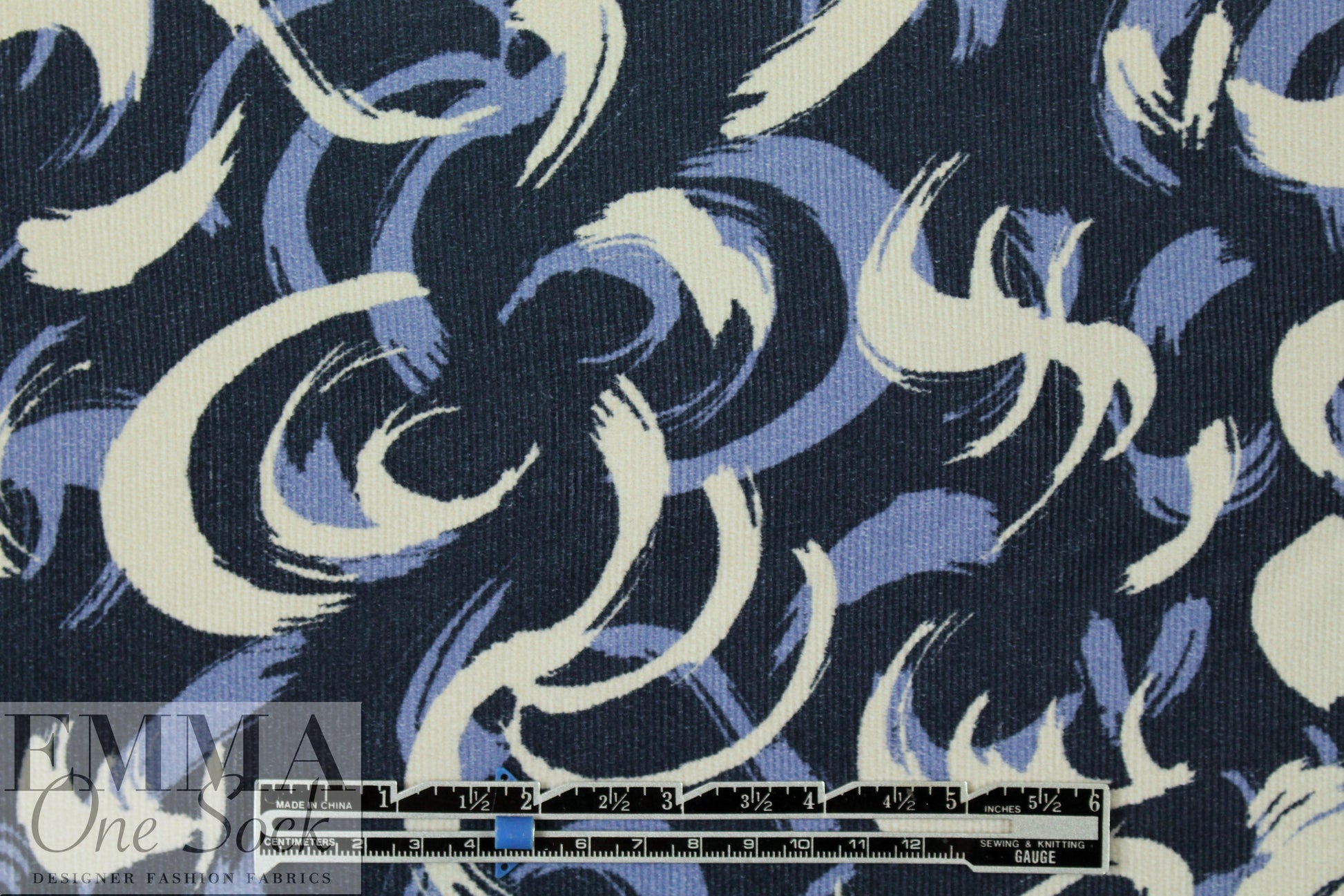 Italian brushstroke stretch corduroy - blue slate
