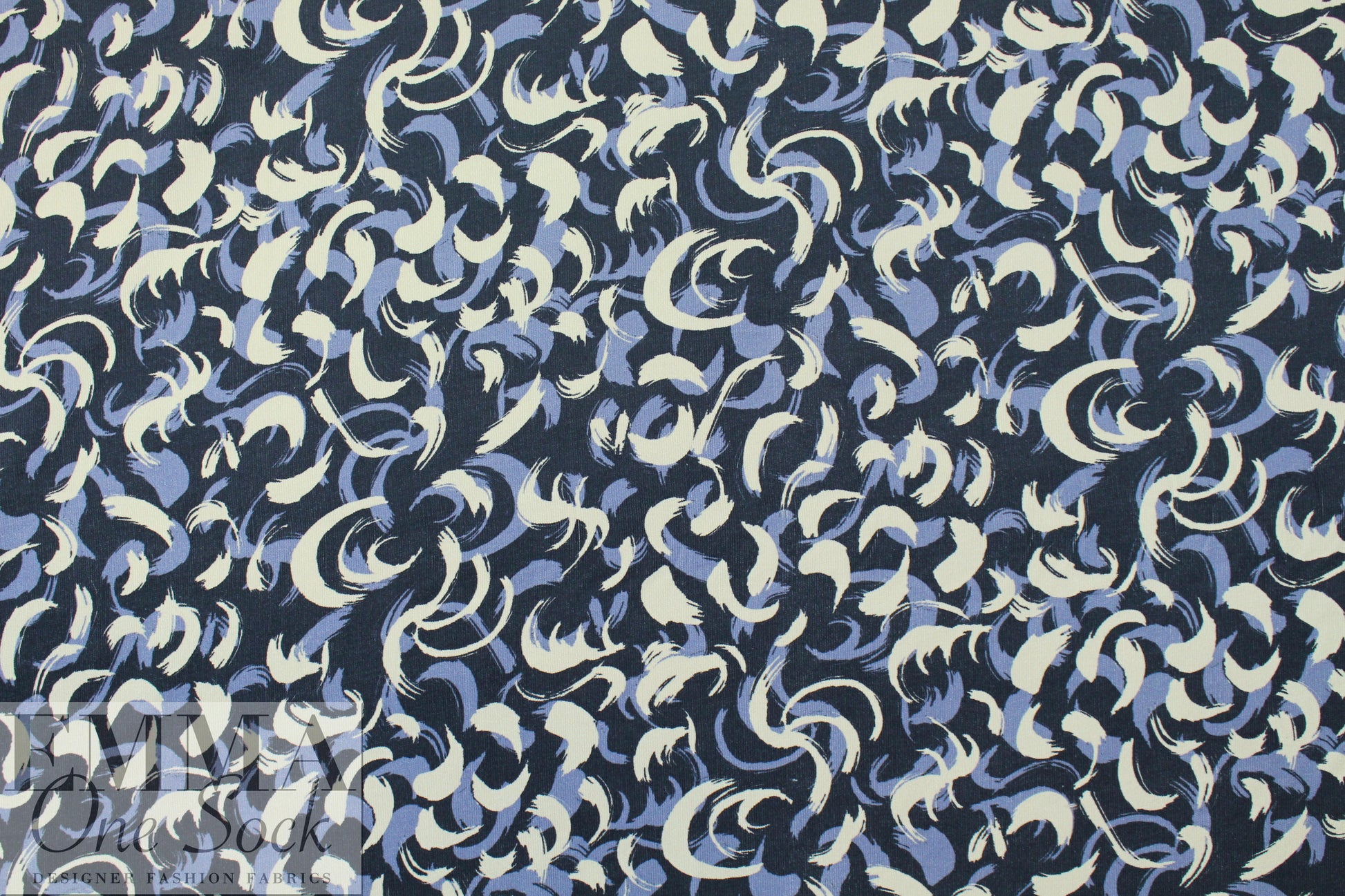 Italian brushstroke stretch corduroy - blue slate