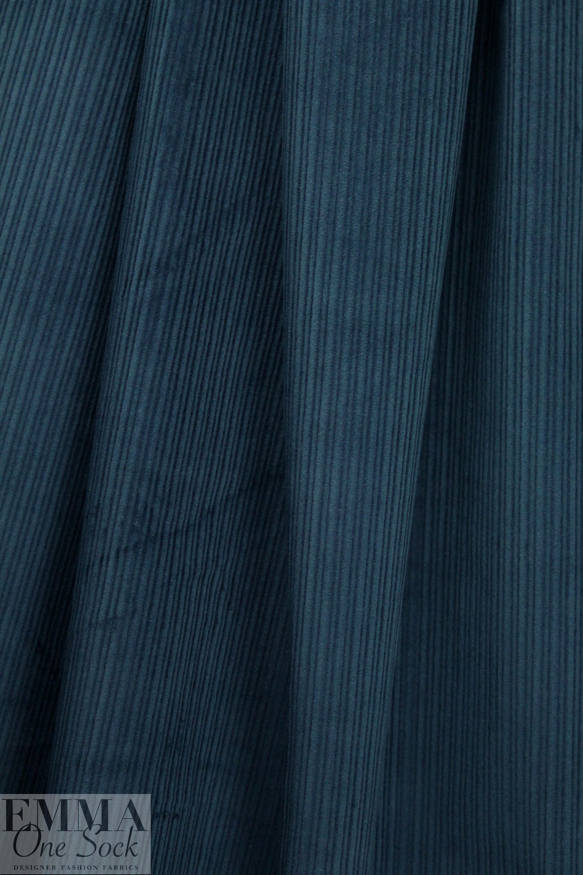 8-wale 'thick/thin' stretch corduroy - marine blue