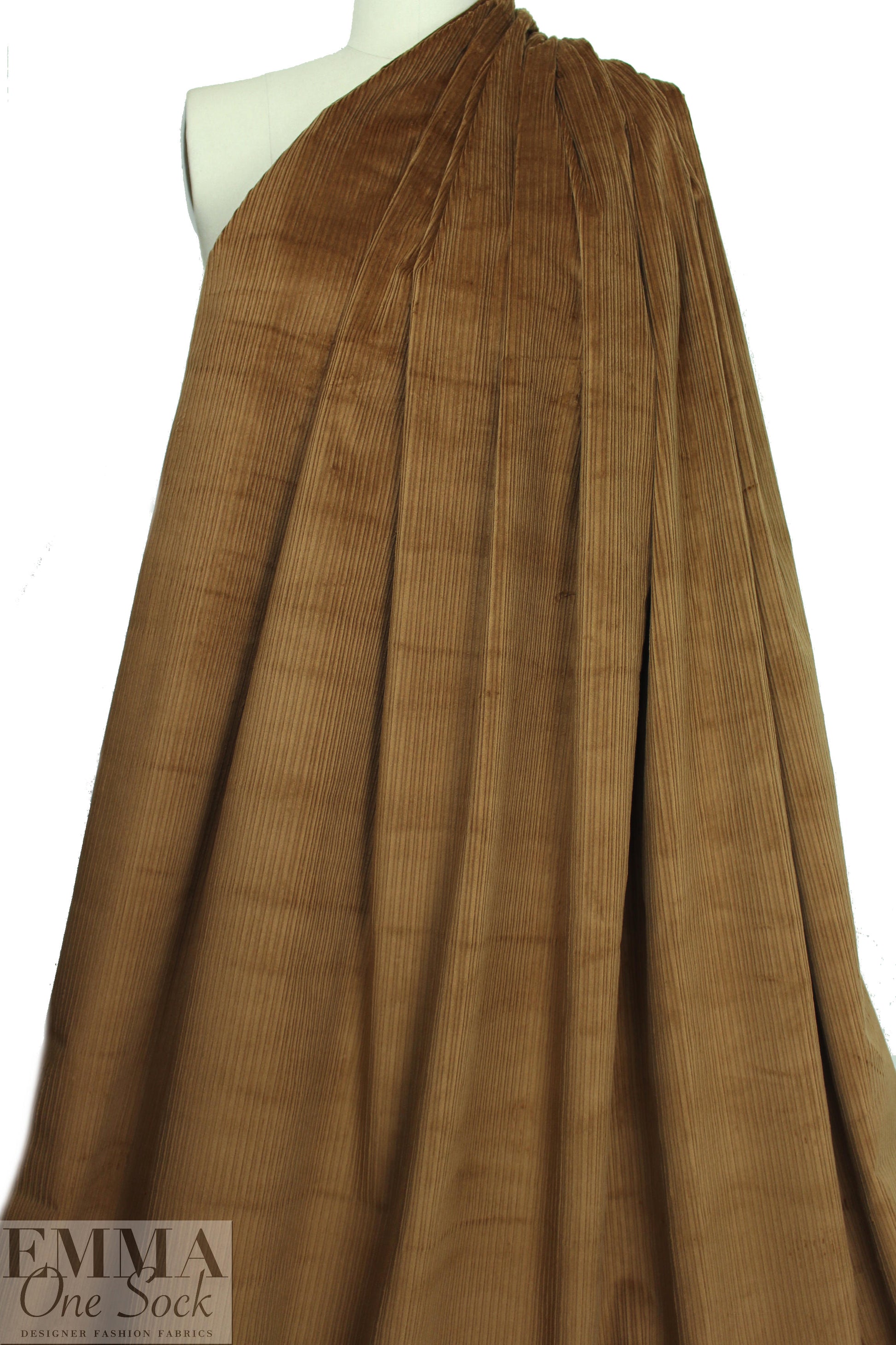 8-wale 'thick/thin' stretch corduroy - toffee