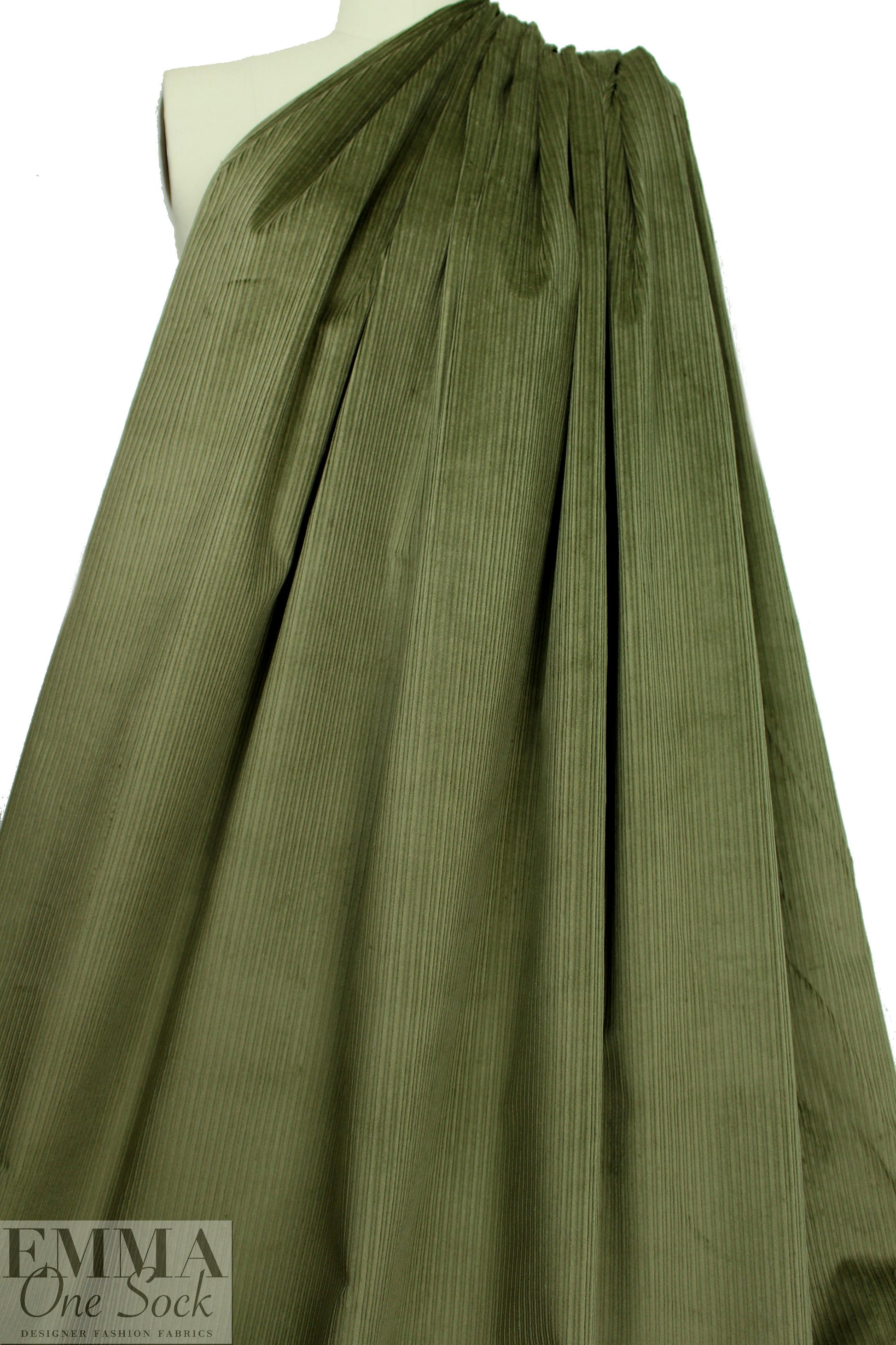 8-wale 'thick/thin' stretch corduroy - iguana