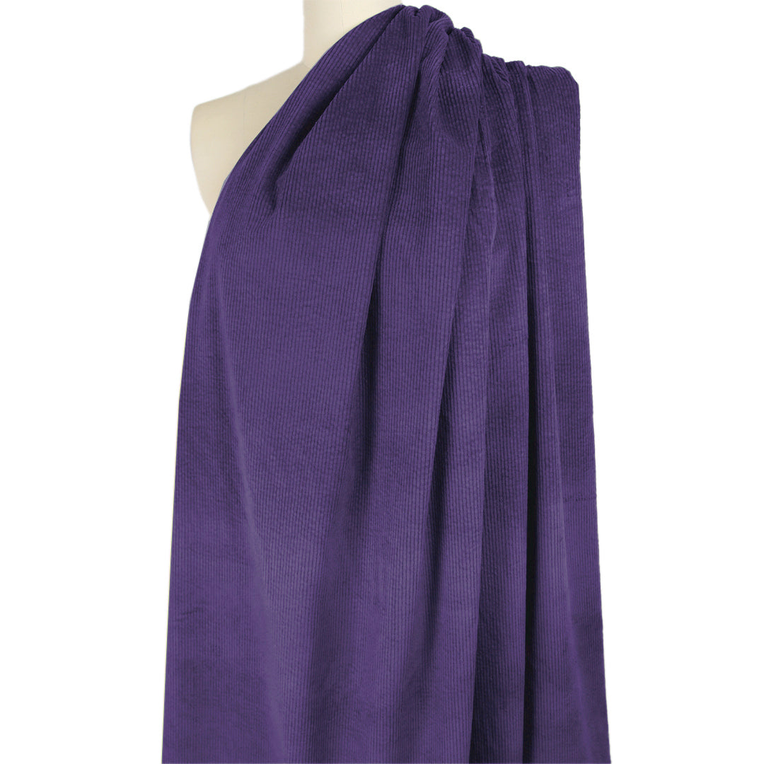 7-wale cotton stretch corduroy, Oeko-Tex cert. - grape 2 yds