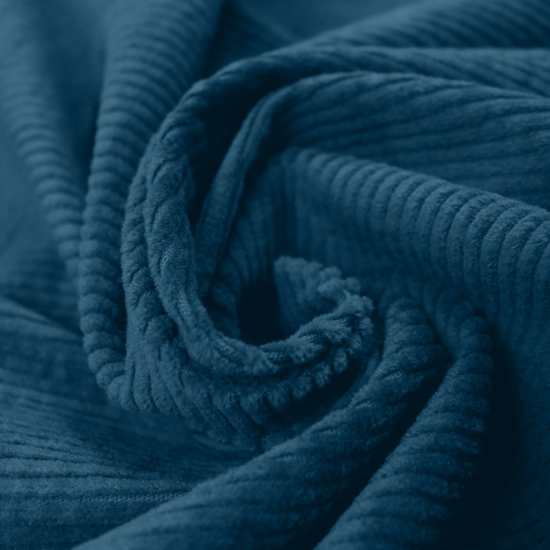 7-wale cotton stretch corduroy, Oeko-Tex cert. - indigo 1.4 yds