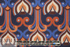Italian art deco stretch corduroy - navy/clay