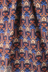 Italian art deco stretch corduroy - navy/clay