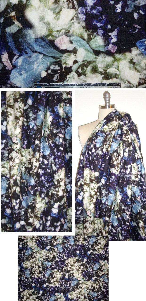 NY designer petal fantasy printed stretch corduroy 1.125 yds
