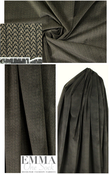 German black/mocha herringbone thin wale corduroy