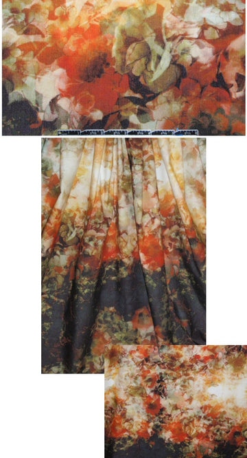 NY designer thin wale corduroy - digital floral