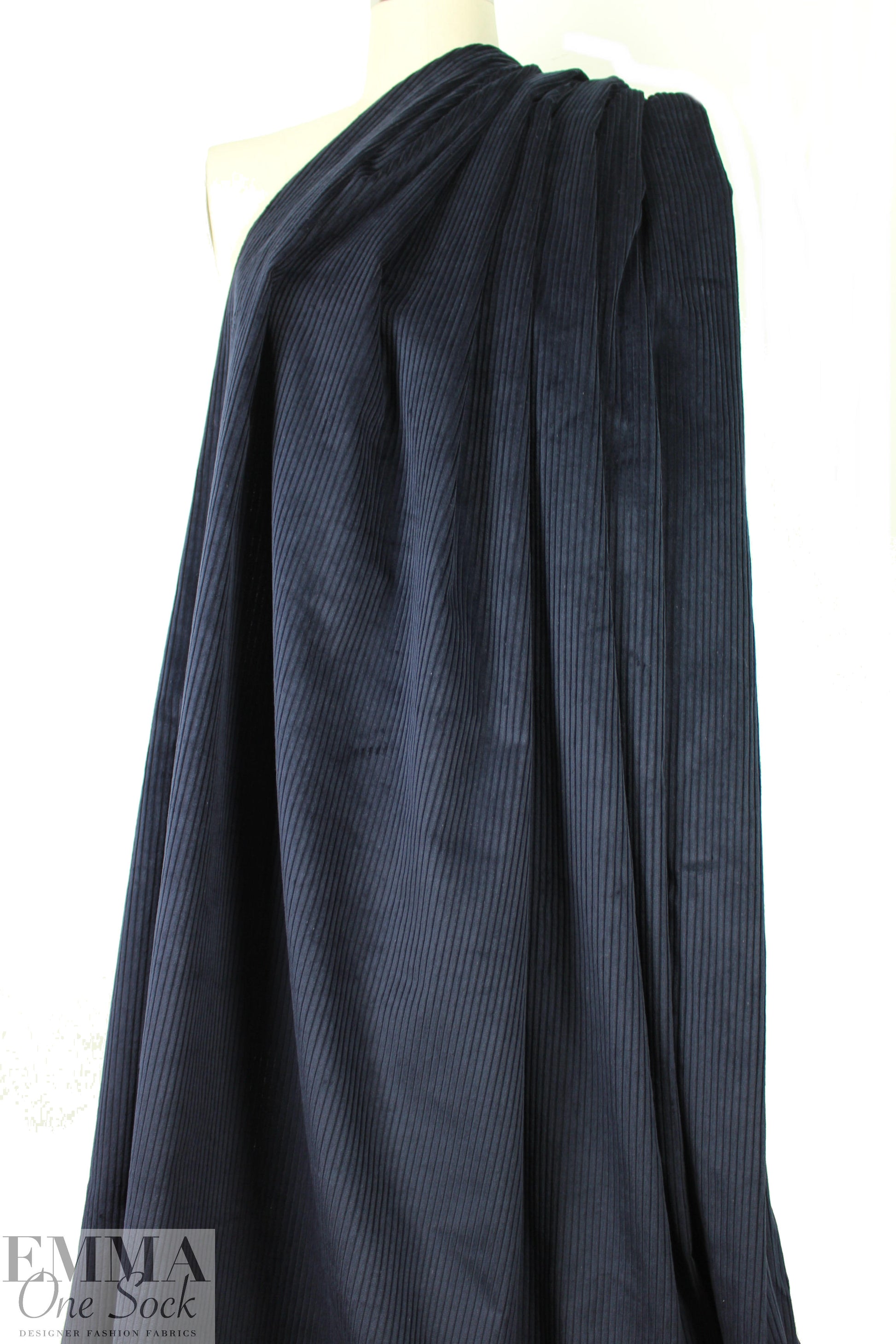 Italian wide wale corduroy - dark navy