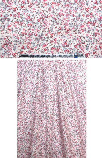 Italian floral cotton lawn - pink, red, blue-gray 1.33 yd