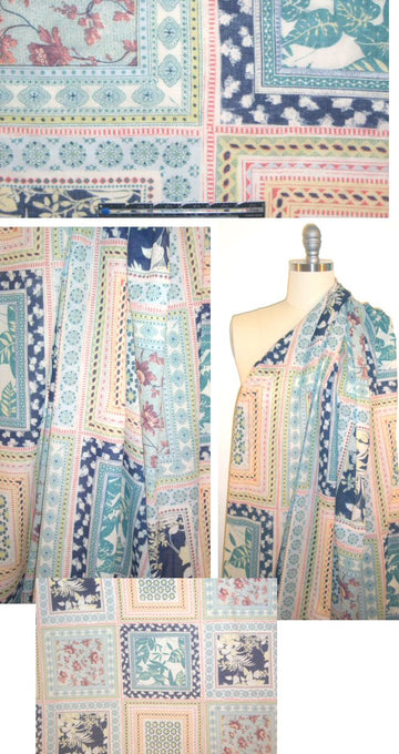 French soft-toned bandana squares cotton voile