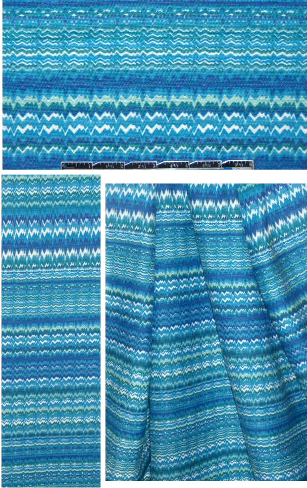 French ziggy stripe print cotton blend woven