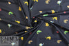 Italian colorful critters on midnight cotton shirting