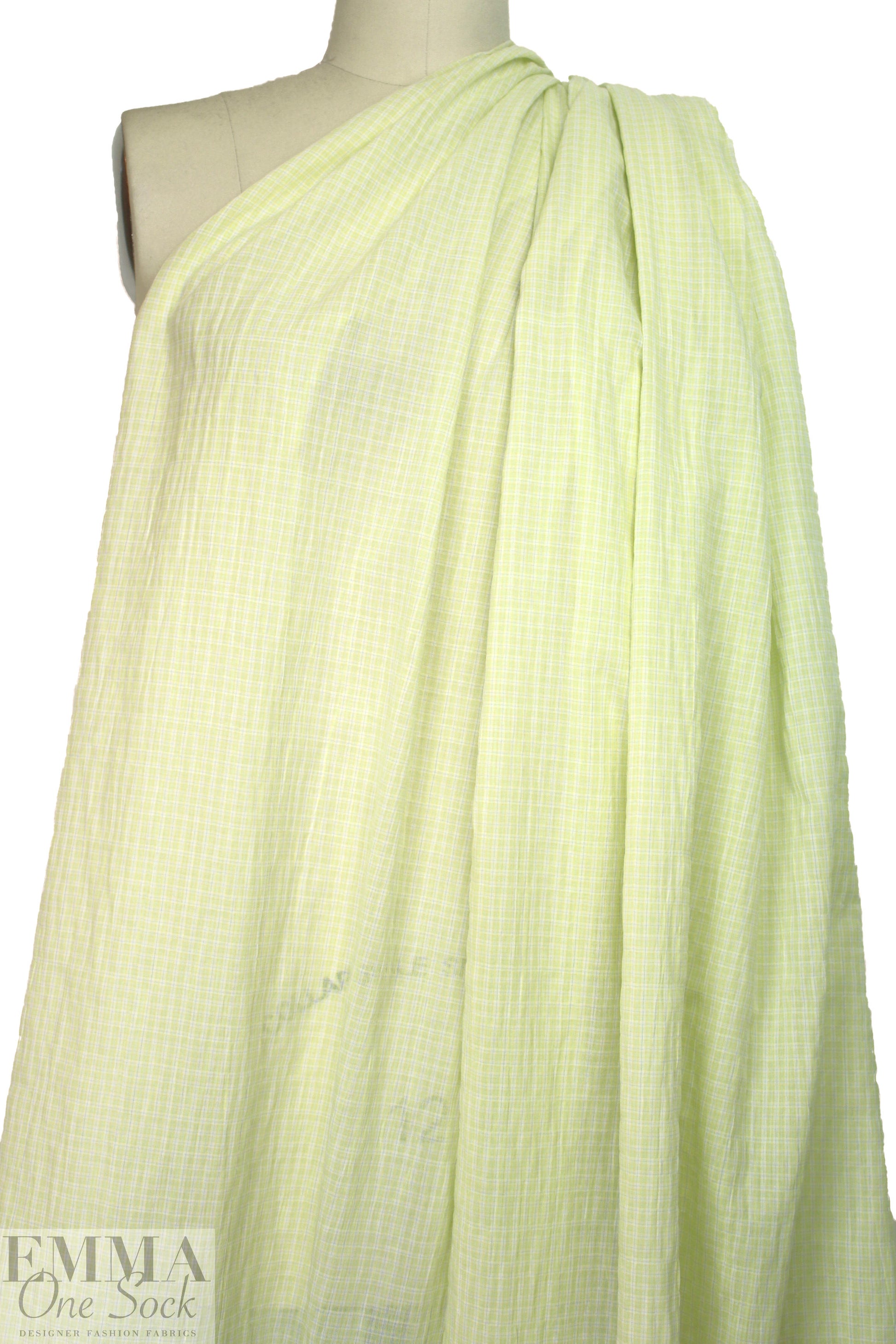French cotton yarn-dye voile - lemon chiffon