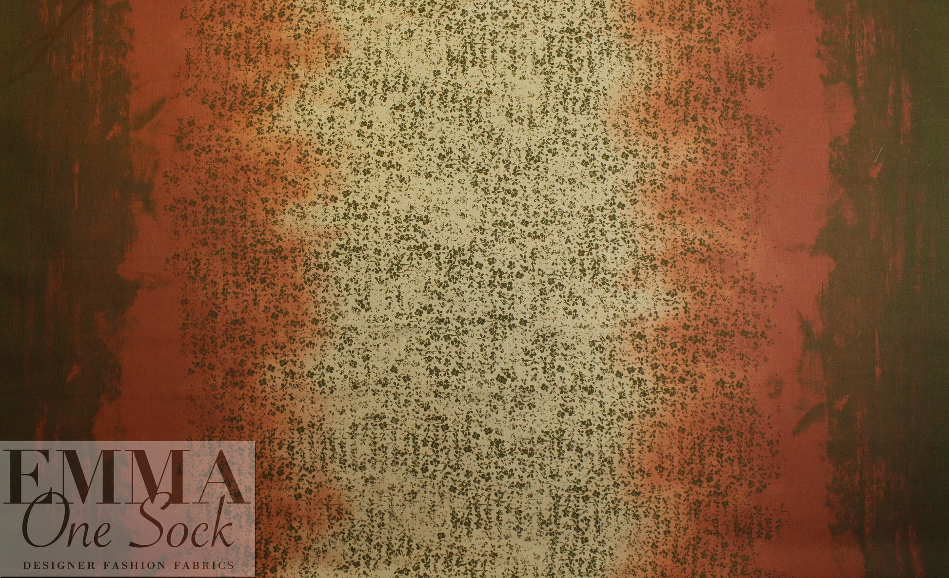 Italian rustic ombre floral cotton basketweave