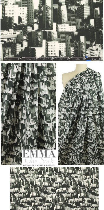 Hug0 Boss 'high rise' montage cotton shirting 1 yard