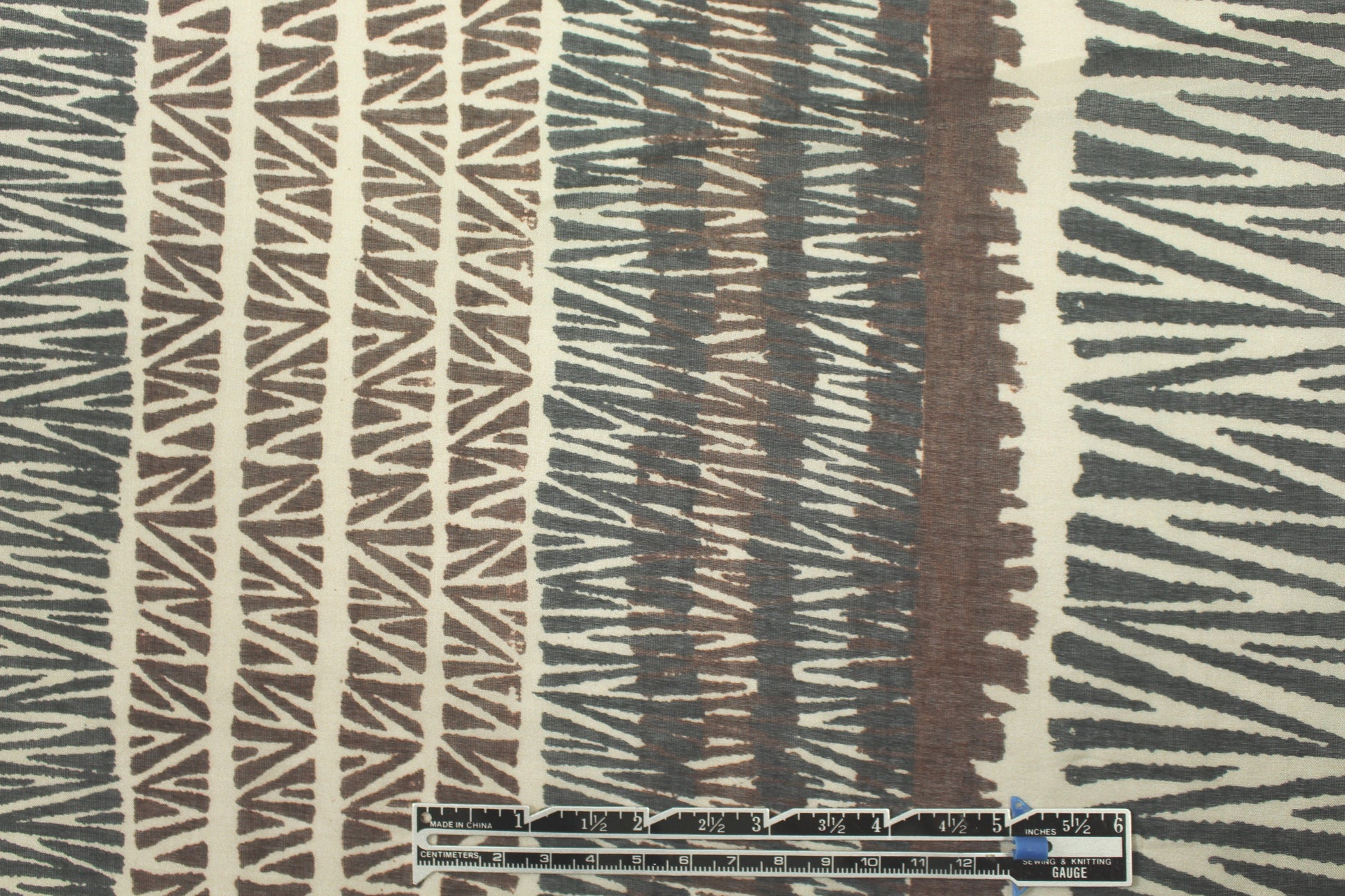Italian earthy woodcut graphic cotton voile
