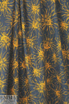 Italian cinnamon/navy daisy print cotton woven