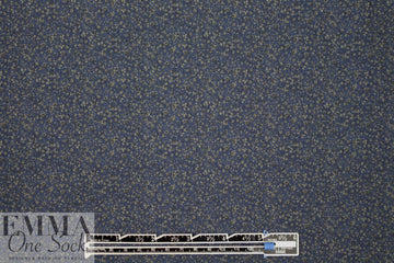 Italian 'mini floral' navy/taupe cotton shirting 1.625 yds