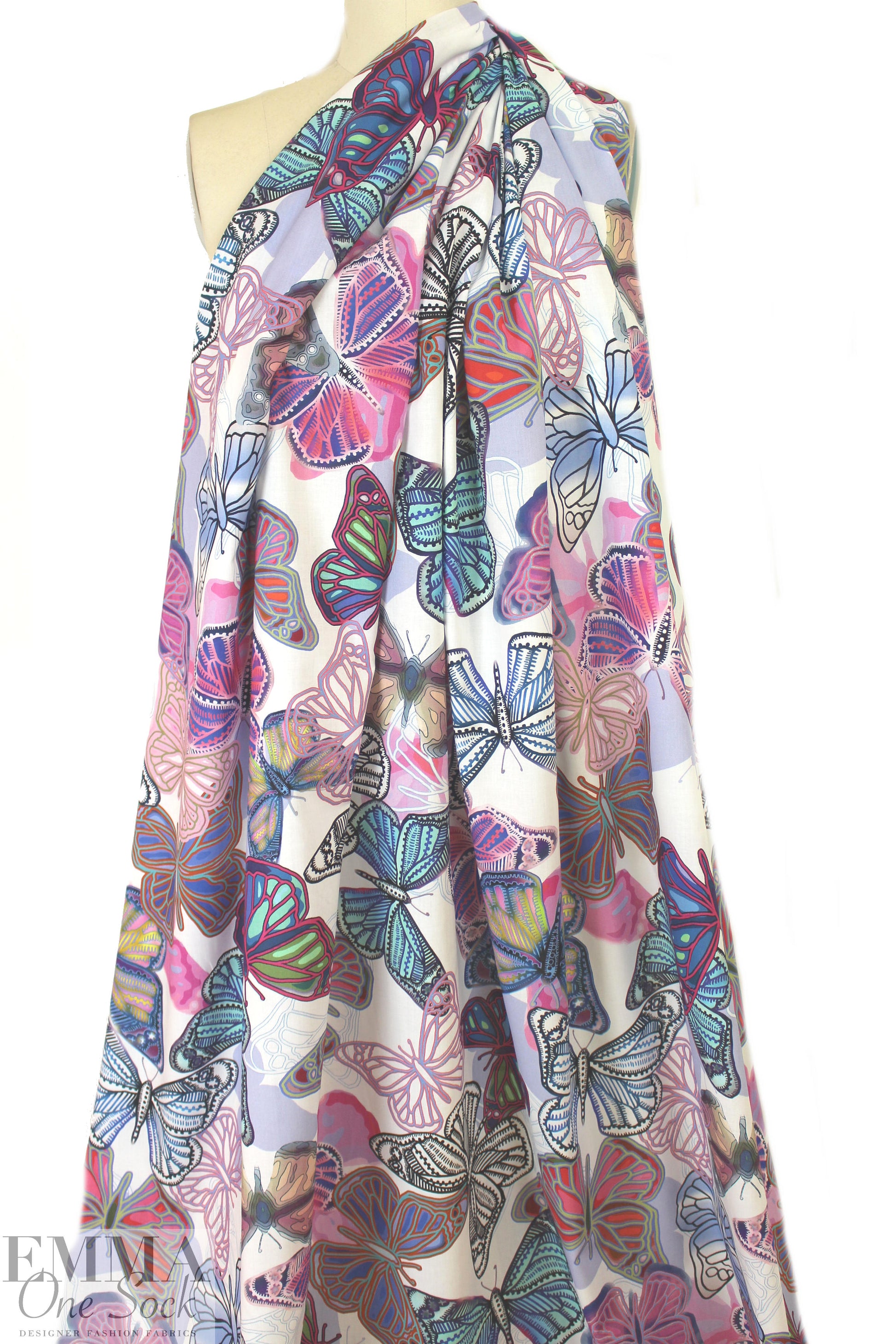 Italian butterflies galore cotton shirting 1.75 yd